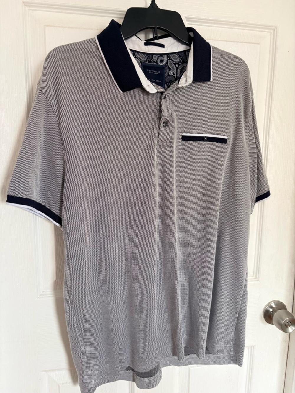 Cactus man by Ricky Singh Polo with Navy Contrast Collar